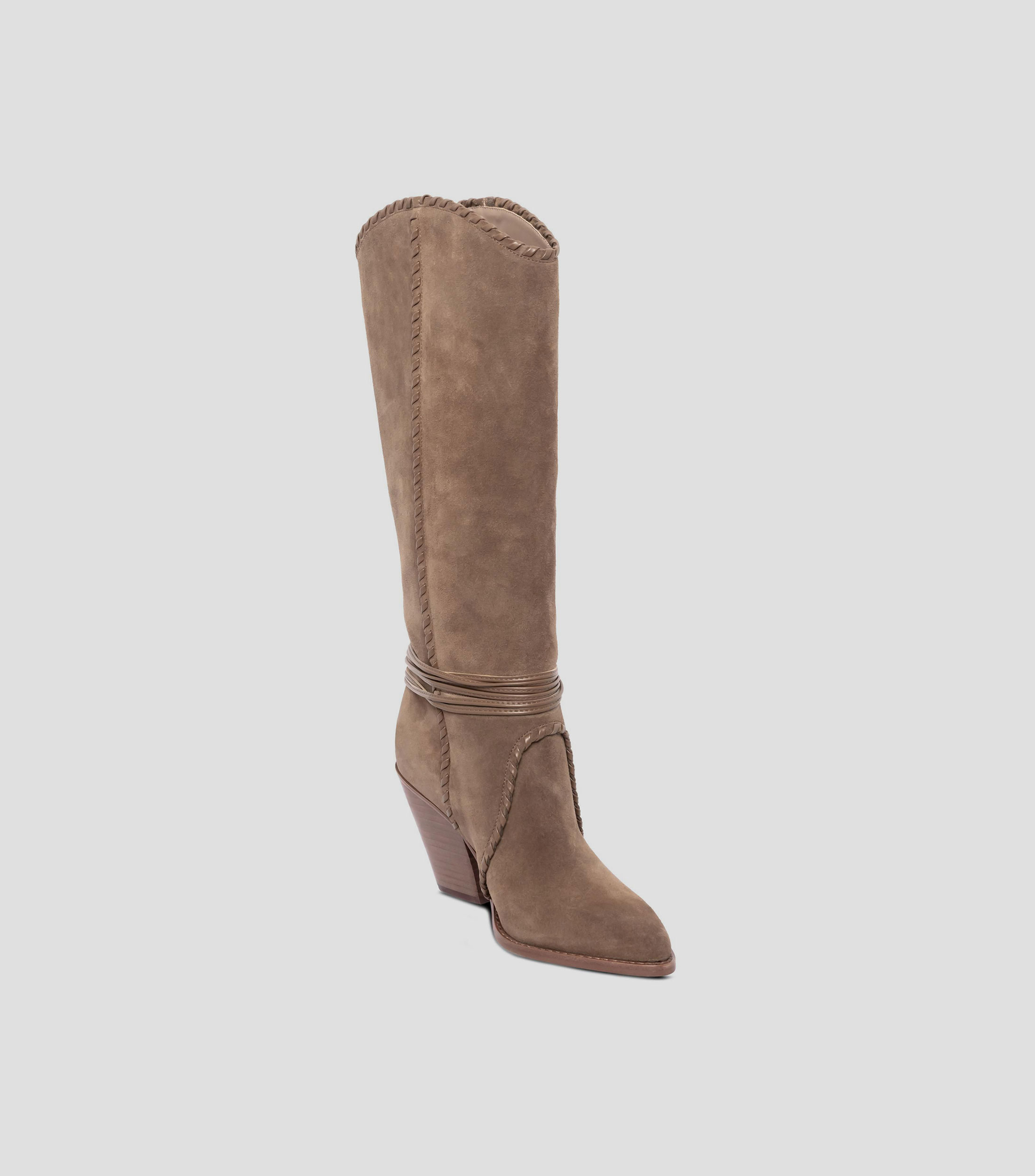 Botas Largas con Tacon Bajo Cuadrado Mujer